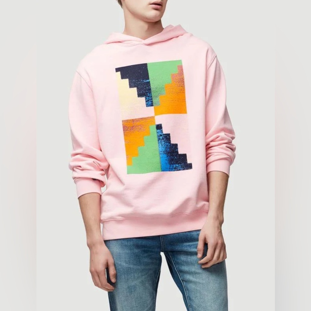 Frame Pyramid Classic Fit Pink Hoodie Men’s Sz Medium